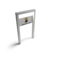 Säule 100-60 mit Quertraverse und Textpaneel