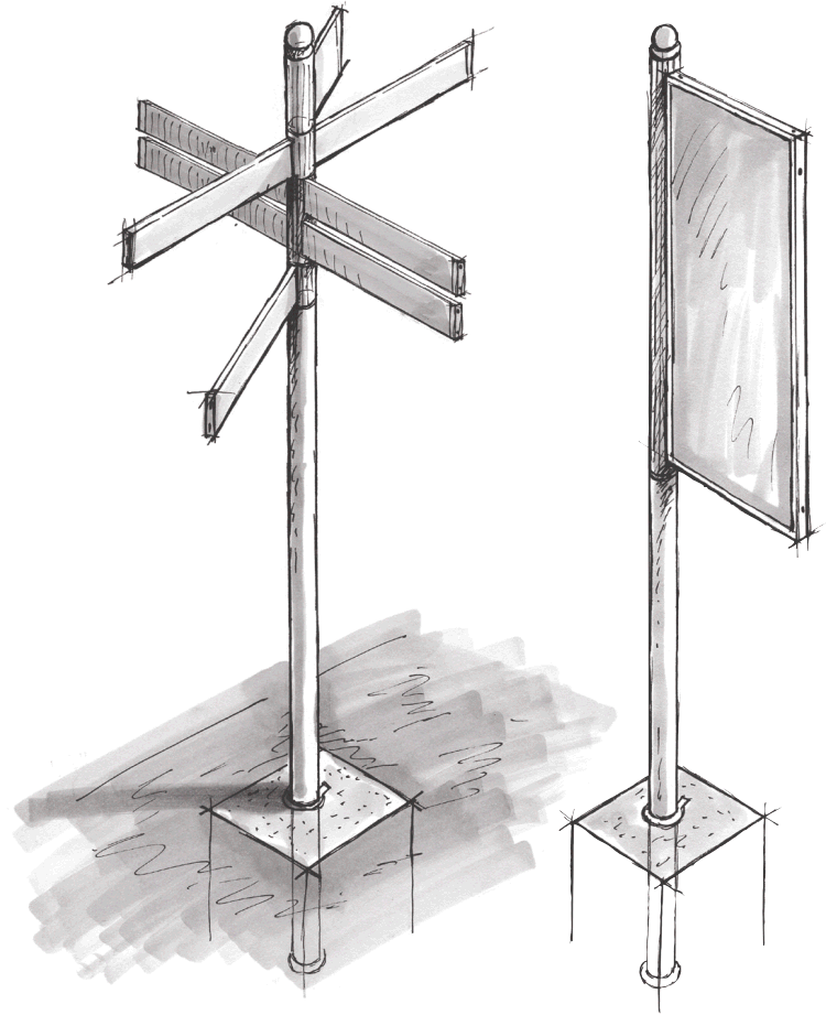 Skizze Fahnenwegweiser