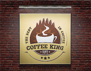 Wandschild 50/20 mit darüber montierter Beleuchtung RONDO 85 LED, Schildflächenwechsel seitlich